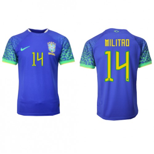 Brazil Eder Militao #14 Replica Away Shirt World Cup 2022 Short Sleeve